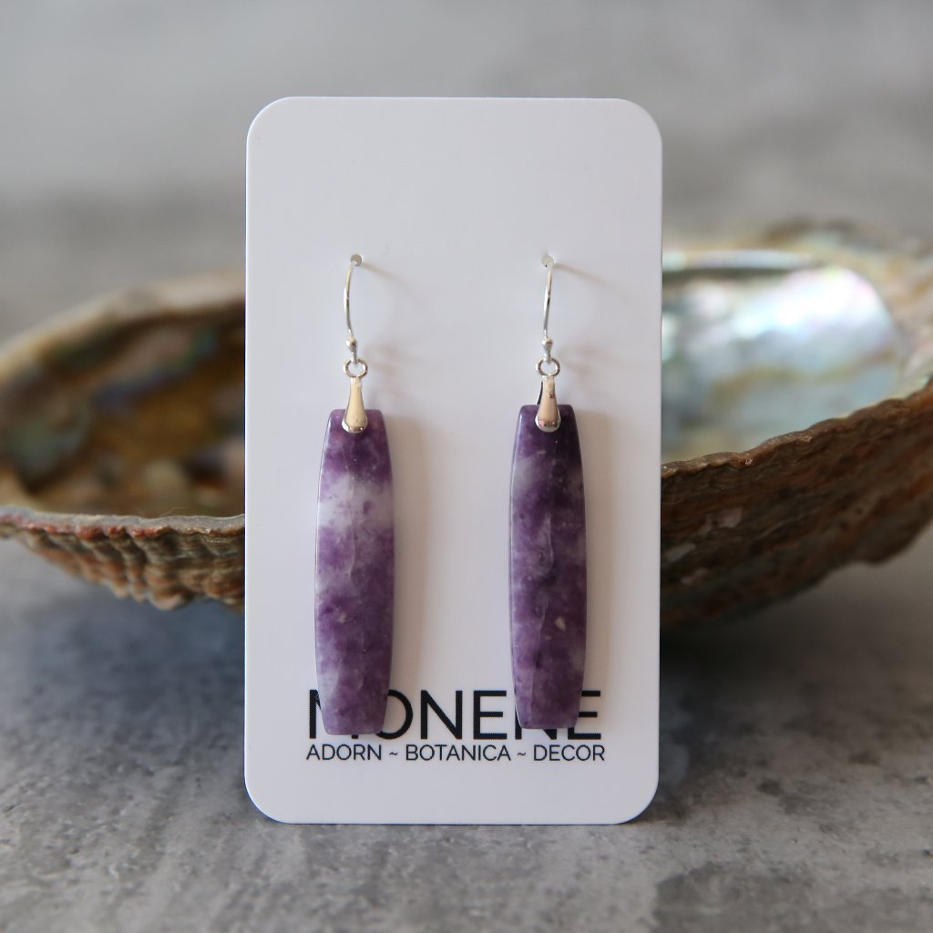 Lavender Haze | Purple Lepidolite And Sterling Silver Earrings